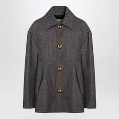 Ami Paris Women Outerwear Ami Paris Short Belted Wool-Blend Twill Coat - Multi