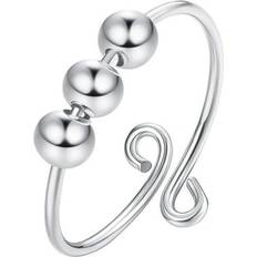 Weloille Anxiety Ring for Women Men Fidget Rings for Anxiety Anxiety Ring with Beads Spinner Ring for Anxiety Spinning Ring Fidget Jewelry