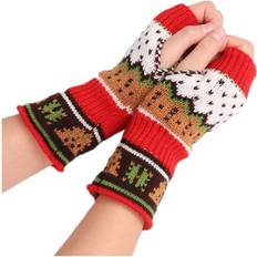 Red Gloves & Mittens Odeerbi Fingerless Gloves for Women - Red