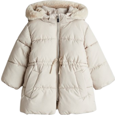 H&M Hooded Puffer Jacket - Beige (1242128002)