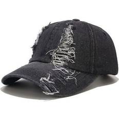 Denim Accessories CoCopeaunt Fashion Denim Hole Style Baseball Cap - Solid