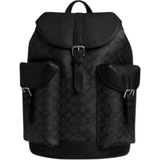 Coach Warner Backpack In Signature Canvas - Gunmetal/Charcoal/Black