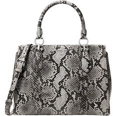 Michael Kors Marilyn Medium Snake Embossed Leather Satchel - Quarry Grey