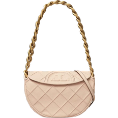 Tory Burch Mini Fleming Soft Polished Grain Crescent Bag - Pink Dawn