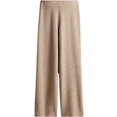 Damen - Straight Hosen H&M Fine Knit Pants - Mottled Beige