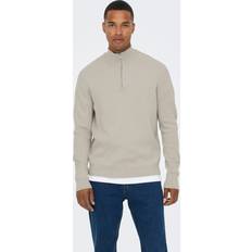 Man - Zilver Truien Only & Sons Onsphil Half Zip Knit Silver Lining