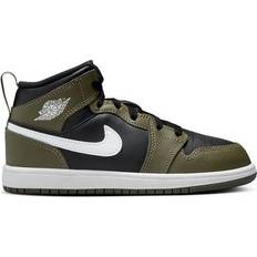 Children's Shoes Nike Jordan 1 Mid PS - Black/Medium Olive/White