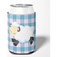 Caroline's Treasures Sheep on Blue Gingham Bottle Cooler