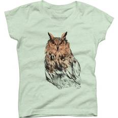 T-shirts Design by Humans The Grand Duke of Owls Graphic Tee - Mint Green