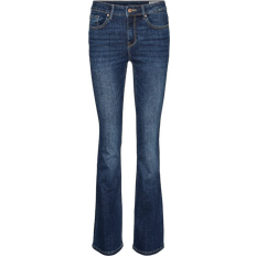 Flash Mid Rise Flared Jeans - Blue/Dark Blue Denim
