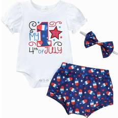 Other Sets Musos 4th of July Baby Girls Outfit Set - Ice Cream