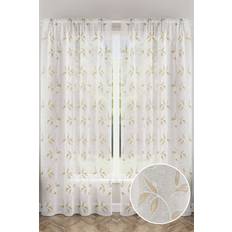 Curtains & Accessories Oasis Embroidered Leaf Design Voile Panels 140 x 137 cm