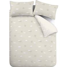 Cotton Duvet Covers Catherine Lansfield Sheep Duvet Cover Beige, White (200x135cm)