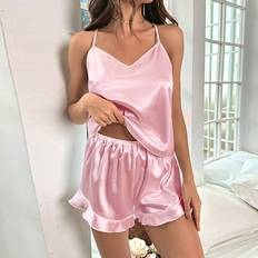 Jacenvly Silk Pajamas for Women - Pink