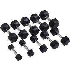 Rubber Chrome Hex Dumbbell 15Kg