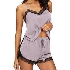 Jacenvly Silk Pajamas for Women - Gray