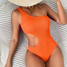 Jacenvly One-Piece Swimsuit Plus Size - Orange