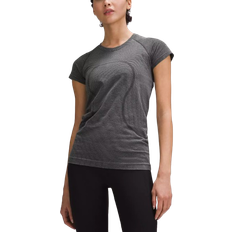 Slim T-shirts Lululemon Swiftly Tech Short Sleeve Shirt 2.0 Hip Length - Spandex Stripe Black/White