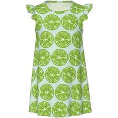 Green Nightgowns Disketp Green Lemon Slices Print Nightgown - Green