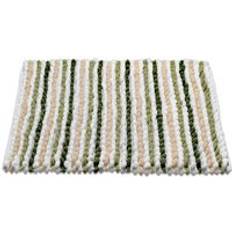 Non-Slip Bath Mats Allure Bath Fashions Striped Chunky Bobble Mat Green