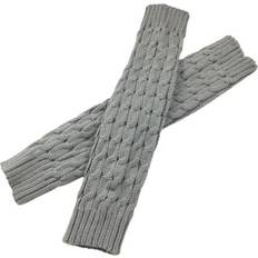 Gray - Women Arm & Leg Warmers Harmtty Comfortable Cable-Knit Leg Warmers - Grey