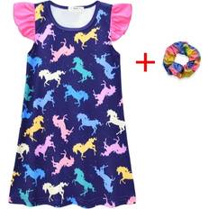 Girls Nightgowns SUEE Kid Girls Unicorn Nightgown Dress - Rainbow