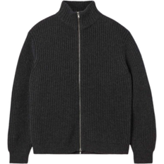 Singular Society Men's Wool-Cashmere Zip Cardigan - Dark Grey