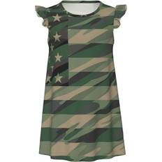 Green Nightgowns Disketp Jungle Green Camo Nightgown - USA Flag Print