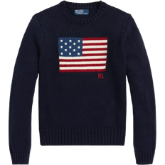 Polo Ralph Lauren XXS Jumpers Polo Ralph Lauren Flag Cotton Crewneck Sweater - Navy