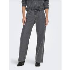 Sølv Jeans Only Onlhudson Reg Wide Deco Jeans - Grey Denim
