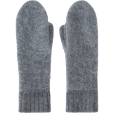 Kashmir Handskar & Vantar Women's Brushed Cashmere Mittens - Light Grey Melange