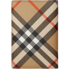 Passport Compartments Wallets Burberry Check Passport Holder - Sand