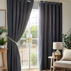 Luxury Living Chenille Blackout Curtains 66" x 54" Charcoal