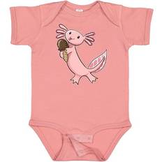 Inktastic Cute Axolotl Eating Ice Cream Bodysuit - Ice Cream