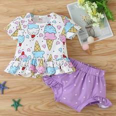 Other Sets Tejiojio Ice Cream Heart T Shirt Outfit Set - Ice Cream