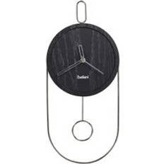 MDF Wall Clocks Beliani Retro Sierre Mdf Black 20 x 45 cm Wall Clock