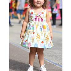 Dresses Canis Toddler Kids Girls Strap Sleeveless Dress - Ice Cream