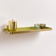 Gold Wall Shelves Melody Maison Gold Olive Green Enamelled Metal 50 cm Wall Shelf