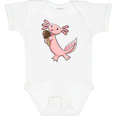 Inktastic Cute Axolotl Eating Ice Cream Bodysuit - Ice Cream