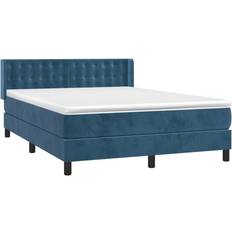 mit Matratze 140x200 cm Dunkelblau Boxspringbett