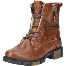 Mustang Schuhe Mustang Stiefelette Blockabsatz für Damen - Braun