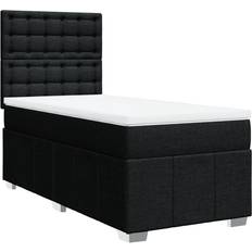 Senge & Madrasser vidaXL Med Madras 100x200 cm Stof Sort Kontinentalseng