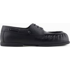 Low Shoes Emporio Armani Leather Boat Shoes - Black