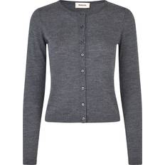 Modström Damen Cardigans Modström Hirokimd Short Cardigan - Dark Grey Melange