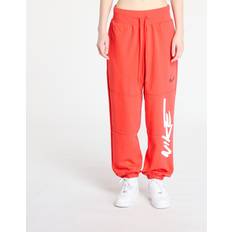 Nainen - Punainen Housut Nike Mid-Rise Oversized Terry Trousers - Red