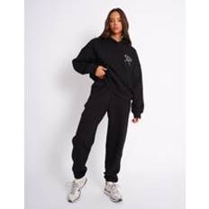 Public Desire Kaiia Logo Cuffed Joggers - Black