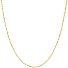 Necklaces A&M AMI, 18k Yellow Gold Plated Sterling Silver 1.2mm Rope Chain Necklace 16” to 30” Women Unisex