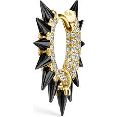 Maria Tash Moissanite Mohawk and Diamond Pavé Hoop Earring - Yellow Gold/Black