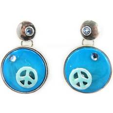 Turkis Øredobber Noa Nacre en Folie Designer Earrings - Turquoise