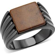 Topaz Rings Alamode Jewelry Ion Plating Stainless Steel Ring - Topaz